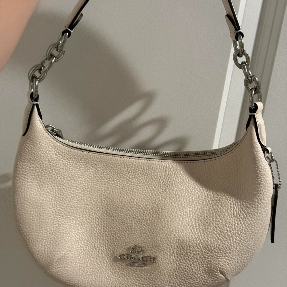 Cream leather Coach shoulder bag